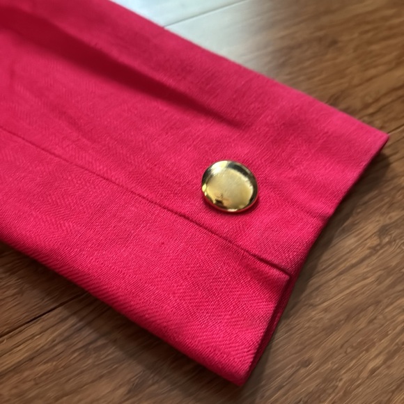 Vintage Evan Picone Suit Jacket Blazer Single Gold Button Hot Pink/Red Women’s 6 - Picture 7 of 8